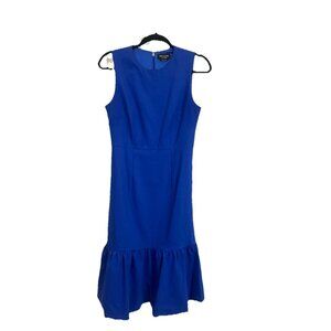 KATE SPADE Size‎ 4 Flounce Sheath Dress Blueberry Blue Sleeveless